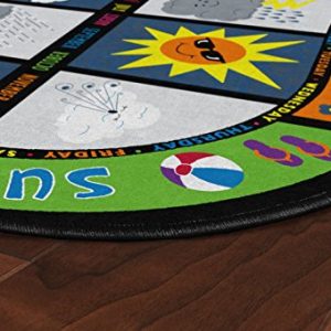 Flagship Carpets FE132-45A Weather Today Rug, See Rain and Sunshine No Matter What's Going on Outside, Children's Classroom Educational Carpet, 7'6" x 12', 90" Length, 144" Width, Multi-Color