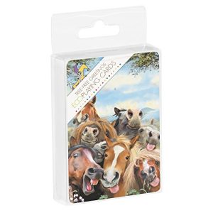 Tree-Free Greetings Deck of Playing Cards, 2.5 x 0.8 x 3.5 Inches, Horses Selfie (CD15896)