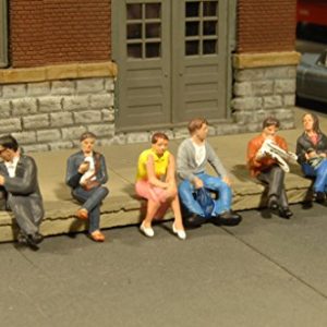 Bachmann Industries Miniature HO Scale Figures Seated Platform Passengers Train (6 Piece)