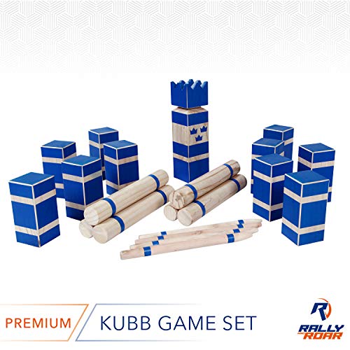 Kubb Premium Set Yard Game Set for Adults, Families - Fun, Interactive Outdoor Family Games - Durable Wood Blocks with Travel Bag - Clean, Games for Outside, Lawn, Bars, Backyards