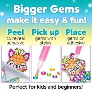 Creativity for Kids Big Gem Diamond Painting Kit - Create Your Own Woodland Forest Friends Diamond Art Stickers and Suncatchers - Diamond Art for Kids