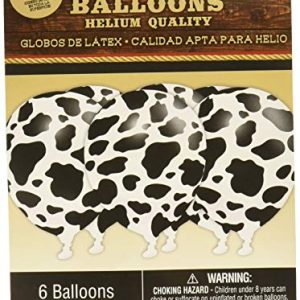 Amscan 110420 Party Supplies Cow Print Latex Balloons (6 ct), One Size, Multi Color