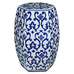 Essential Décor & Beyond Stool, Blue and White
