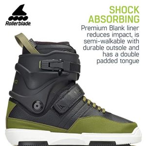 Rollerblade NJ Pro Unisex Adult Street Inline Skate, Black and Army Green, Premium Inline Skates