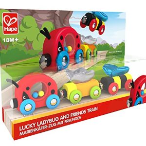 Hape Wooden Railway Lucky Ladybug and Friends Train Set