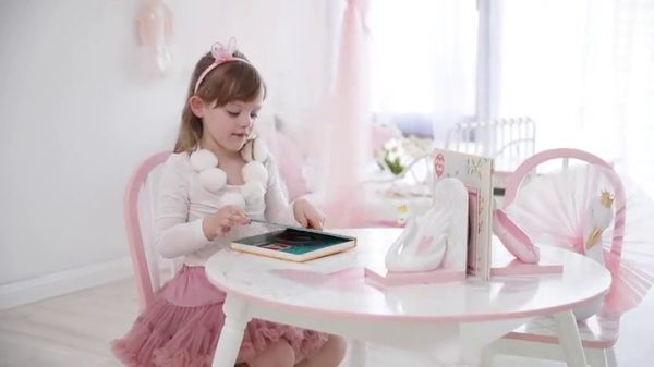 Fantasy Fields TD-12806A Girls Ballet Swan Lake Ballerina Set of Bookends, White/Pink