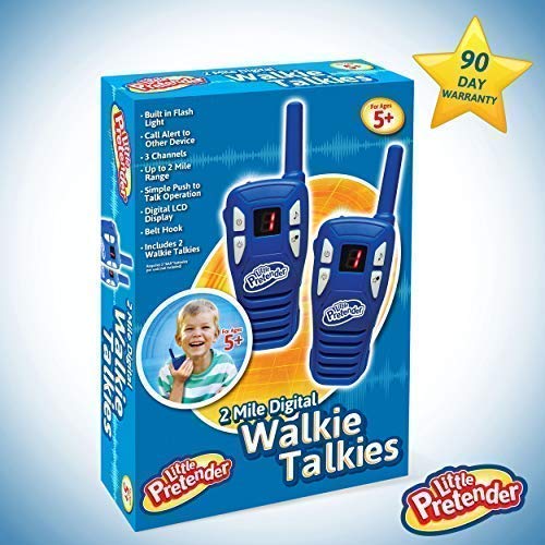 Little Pretender Walkie Talkies for Kids, 2 Mile Range, 3 Channels, Built in Flash Light
