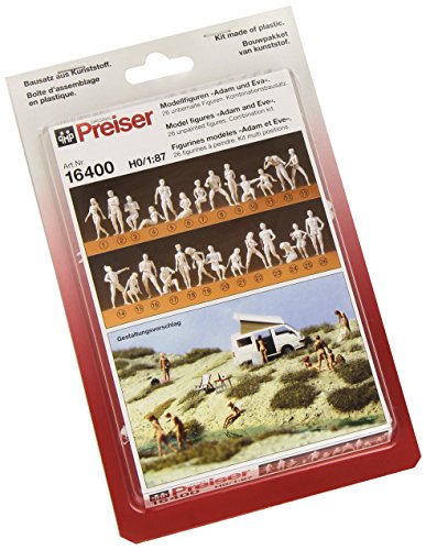 Preiser 16400 Unpainted Figure Set Adam & Eve Combination Kit Package(26) HO Model Figure