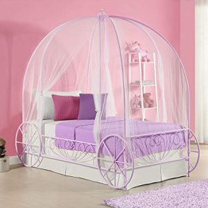 DHP Metal Carriage Bed, Fairy Tale Bed Frame, Shabby-Chic Style, Twin, Lilac