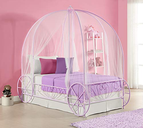 DHP Metal Carriage Bed, Fairy Tale Bed Frame, Shabby-Chic Style, Twin, Lilac