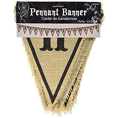 Modern Happy Halloween Burlap Banner