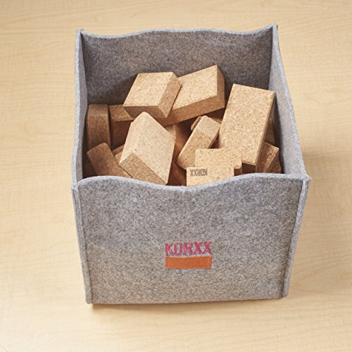 ECR4Kids KORXX Eco-Blox with Storage Container - Cork Building Block Set for Kids (35-Piece Kit)