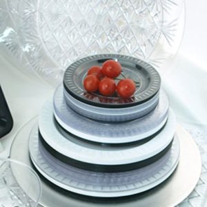 Party Essentials Elegance Quality Hard Plastic 6-Inch Round Party/Dessert Plates, Black, 24 Count