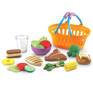 Learning Resources New Sprouts Munch It! Pretend Play Food, 20 Pieces, Ages 18 mos+ & New Sprouts Dinner Foods Basket, Pretend Play Food, 18 Pieces, Ages 18 mos+