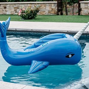 Mimosa Inc Narwhal Whale Inflatable Premium Quality Giant Size Pool Float