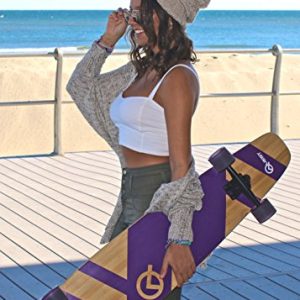 The Quest Super Cruiser Purple Artisan Bamboo and Maple 44" Longboard Skateboard