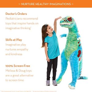 Melissa & Doug T-Rex Jumbo Plush Dinosaur (Lifelike Stuffed Animal, Over 4 Feet Tall), Great Gift for Girls and Boys - Best for 3, 4, 5, and 6 Year Olds
