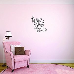 Design with Vinyl Moti 2540 1 Decal Wall Sticker : Music is Love in Search of A Word Bedroom Quote Kids Teen Boy Girl Color: Black Size 12 Inches x 18 Inches