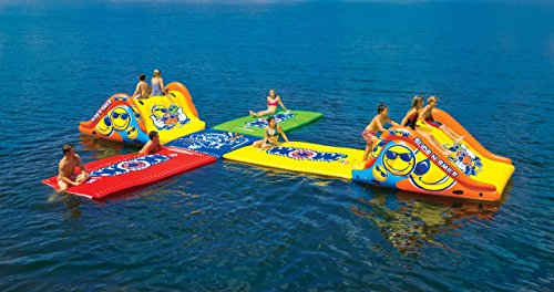 WOW Watersports 18-2000 Slide N Smile Floating 2 Lane Waterslide, 9 Feet Long