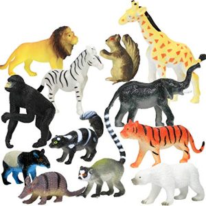 Click N' Play Mini Animal Figurine Counters Playset, Assorted Set of 60