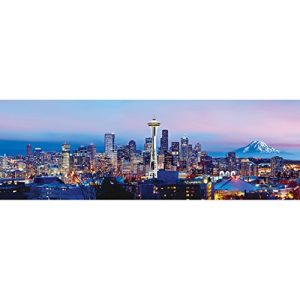MasterPieces Cityscapes Panoramic Jigsaw Puzzle, Downtown Seattle, Washington, Photographs by James Blakeway, 1000 Pieces