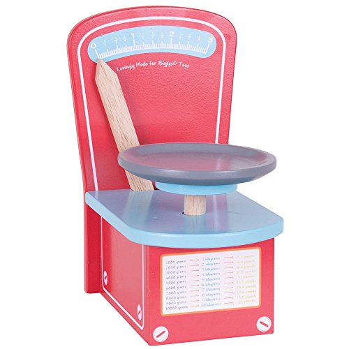 Bigjigs Toys Wooden Measuring Scales for Play Kitchen or Play Store - Pretend Play and Role Play for Children