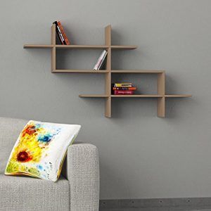 Ada Home Décor Warren Wall Shelf, 59'' x 32.5'' x 8.5'', Oak