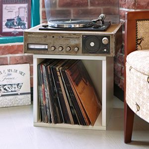 Way Basics Extra Large Stackable LP Album Shelf vinyl record storage, White