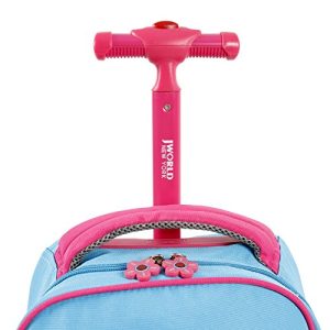 J World New York Kids' Sparkle Rolling Backpack, Sky Blue