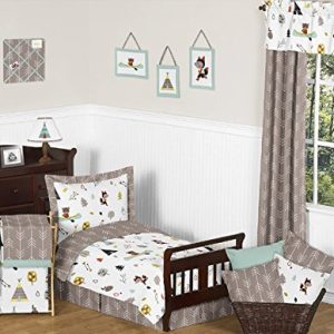 Sweet Jojo Designs 2-Piece Nature Fox Bear Animals Boys Window Treatment Panels for Outdoor Adventure Panels