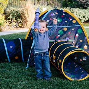 Pacific Play Tents 41855 Kids Galaxy Combo Dome Tent with 4 Tunnels - Glow in the Dark Stars