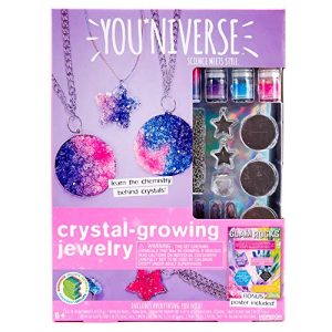 YouNiverse Crystal-Growing Jewelry by Horizon Group Usa, DIY Crystal Jewelry Making Kit, Pink Violet & Blue