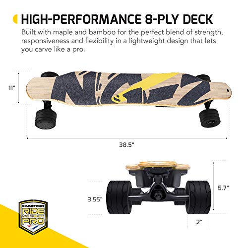 SWAGSKATE NG2 A.I.-Powered Electric Longboard with Hands-Free Control & 900W Dual-Hub Brushless Motor | 38” Electric Skateboard w/Remote & 3.5” x 52mm PU Wheels
