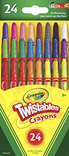 Crayola Mini Twistables Crayons, 24 Classic Colors Non-Toxic Art Tools for Kids & Toddlers 3 & Up, Great for Kids Classrooms Or Preschools, Self-Sharpening No-Mess Twist-Up Crayons