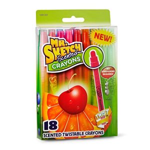 Mr. Sketch 1951331 Scented Twistable Crayons, Assorted Colors, 18-Count