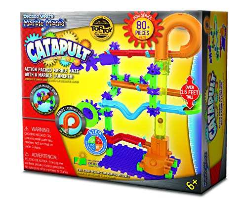 The Learning Journey Techno Gears Marble Mania STEM Construction Set – Catapult Marble Run (80+ pieces) – Learning Toys & Gifts for Boys & Girls Ages 6 Years and Up