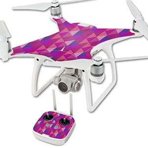 MightySkins Skin Compatible with DJI Phantom 4 Quadcopter Drone wrap Cover Sticker Skins Pink Kaleidoscope
