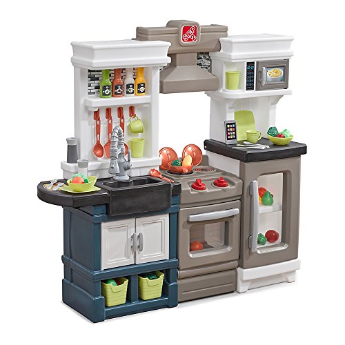 Step2 Modern Metro Kitchen | Modern Play Kitchen & Toy Accessories Set | Kids Kitchen Playset with Real Lights & Sounds