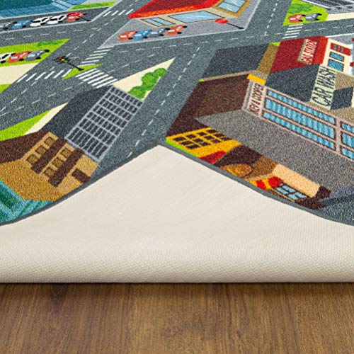 Kev & Cooper Playtime Collection Road Map Educational Area Rug - 3'3" x 4'7"