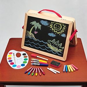 Faber-Castell Tabletop Art Studio - Wooden Easel with Art Supplies for Kids