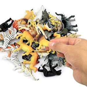 Click N' Play Mini Animal Figurine Counters Playset, Assorted Set of 60