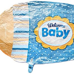 Pioneer Balloon Company 17231 Welcome Baby Bottle Foil Balloon, 39", Blue