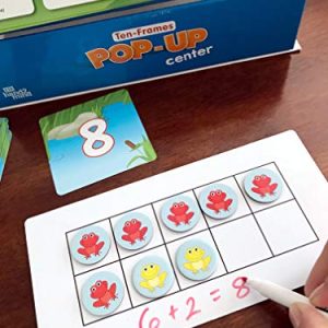 hand2mind Pop-Up Center, Math Games With Ten-frame (Ages 5+) - 10 Critical Thinking Activities for Kids | for Home or Classroom Center | Educational Product to Learn Addition and Subtraction
