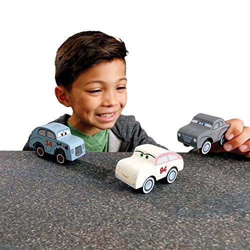 Disney KIDKRAFT Pixar Cars 3 Legends 3pk Wooden Cars with River Scott, Louise “Barnstormer” Nash, Tucker Moon