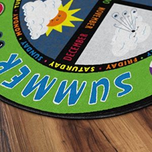 Flagship Carpets FE132-45A Weather Today Rug, See Rain and Sunshine No Matter What's Going on Outside, Children's Classroom Educational Carpet, 7'6" x 12', 90" Length, 144" Width, Multi-Color