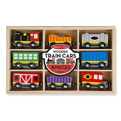 Melissa & Doug Wooden Train Cars (8-Piece Train Set, Great Gift for Girls and Boys - Best for 3, 4, 5 Year Olds and Up)