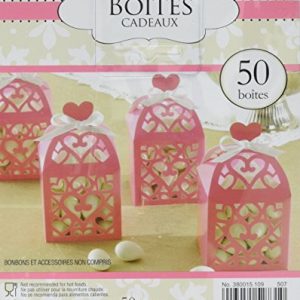 amscan Functional Lantern Favour Box Wedding Gift & Treats Accessory New Pink 2" Pack 50 Party Supplies , 100 Pieces