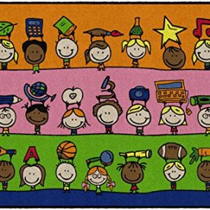 Flagship Carpets Fun at School Rug, Children's Classroom Educational Carpet, 4'x6', Rectangle