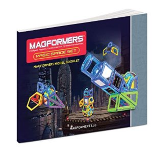 Magformers Magic Space 55 Pieces, Rainbow Colors, Educational Magnetic Geometric Shapes Tiles Building STEM Toy Set Ages 3+