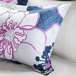 MI ZONE Allison Comforter Set Full/Queen Size - White, Yellow, Grey, Floral – 4 Piece Bed Sets – Ultra Soft Microfiber Teen Bedding for Girls Bedroom